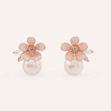 Aretes Moda Bloom Pearl Dorado