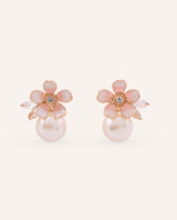 Aretes Moda Bloom Pearl Dorado