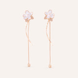 Aretes de Acero Moda Flower Line Dorado