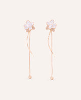 Aretes de Acero Moda Flower Line Dorado