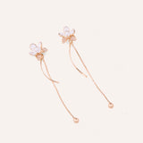 Aretes de Acero Moda Flower Line Dorado