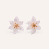 Aretes de Acero Moda Flor Dorado