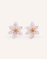 Aretes de Acero Moda Flor Dorado