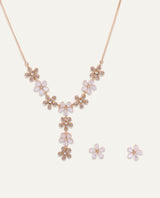 Set Collar + Arete Moda Drop Dorado