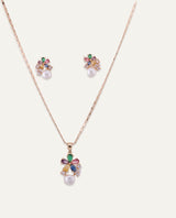 Set Collar + Arete Moda Aura Pearl Dorado