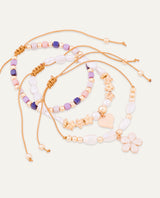 Set Pulseras Moda Shine Dorado 4 Und