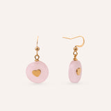 Aretes Acero Inoxidable Bañado en Oro Pink Dorado