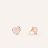 Aretes Acero Inoxidable Bañado en Oro Corazón Dorado