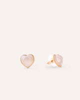 Aretes Acero Inoxidable Bañado en Oro Corazón Dorado