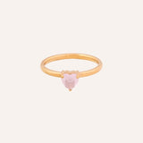 Anillo Acero Corazón Mini Rosa