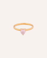Anillo Acero Corazón Mini Rosa