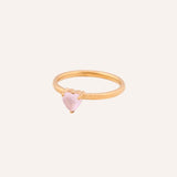 Anillo Acero Corazón Mini Rosa
