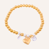 Pulsera de Acero Corazón Dorado