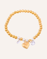 Pulsera de Acero Corazón Dorado