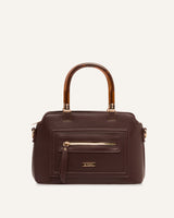 Cartera de Mano Estructurada PU Moda Marrón