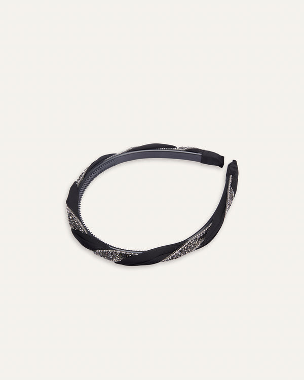 Vincha Moda Entrelazada Shine Negro