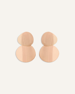 Aretes Largos Trendy Estilo Escultural Circular Dorado
