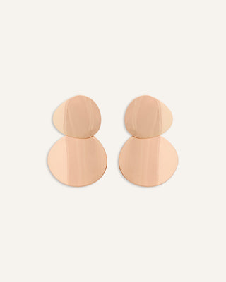 Aretes Largos Trendy Estilo Escultural Circular Dorado