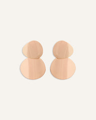 Aretes Largos Trendy Estilo Escultural Circular Dorado