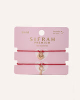 Set de pulseras de hilo rojo candado