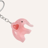 Llavero Elefante Brillante Rosa