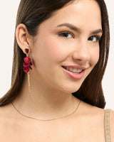 Aretes Trendy Pétalos Dorado