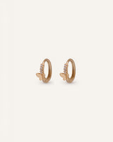 Aretes Argolla Premium Zircón Bañado en Oro Dorado