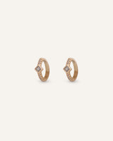 Aretes Argolla Premium Zircón Bañado en Oro Dorado