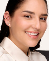 Set Earcuff Premium Zircón Bañado en Oro Shine Dorado