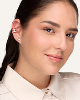 Set Earcuff Premium Zircón Bañado en Oro Shine Dorado
