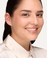 Set Earcuff Premium Zircón Bañado en Oro Minimal Dorado