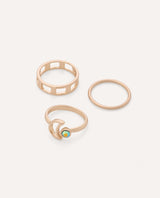 Set Anillos Midi Premium Aura Stack Dorado