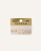 Set Aretes Premium Aura Bold Dorado x 3 Und