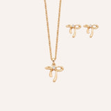 Set Collar + Aretes Premium Lazo Dorado