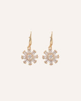 Aretes Premium Zircón Bañado en Oro Flor Dorado