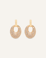 Aretes Premium Zircón Bañado en Oro  Dorado
