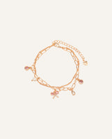 Pulsera Premium Zircón Bañado en Oro Lazo Dorado
