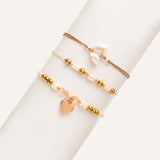 Set Pulseras de Hilo Regulables Moda Dorado