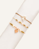Set Pulseras de Hilo Regulables Moda Dorado