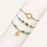 Set Pulseras de Hilo Regulables Moda Dorado