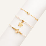 Set Pulseras de Hilo Regulables Moda Dorado