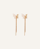 Aretes Largos Trendy Mariposa Dorado