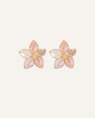 Aretes Trendy Flor Dorado