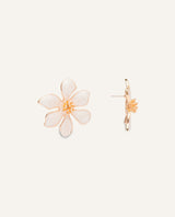 Aretes Trendy Flor Blanco