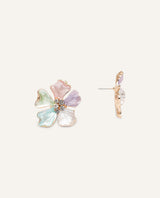 Aretes Trendy Flor Pastel