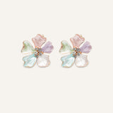 Aretes Trendy Flor Pastel