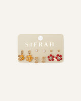 Set Aretes Trendy Mix Dorado