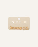 Set Aretes Moda Mix Dorado