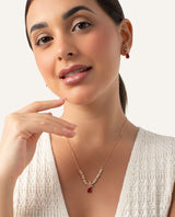 Set Collar + Arete Premium Zircón Bañado en Oro  Dorado