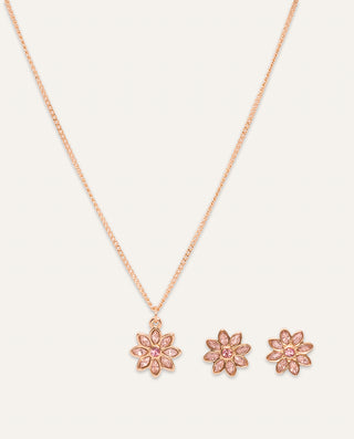 Set Collar + Arete Bañado en Oro Premium Dorado